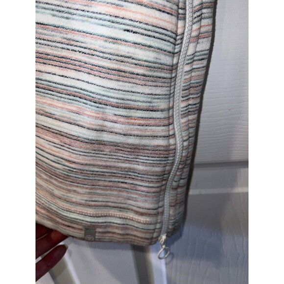 T By Talbots Top Womens 1X Striped Pullover Mock Neck Side Zip Detail Sweatshirt - Picture 3 of 8